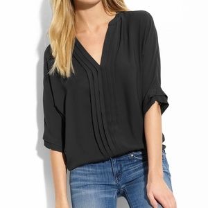Joie Marru Silk Blouse, Caviar (Black), Size Small